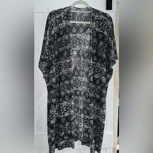 Black & Grey Snakeskin Sheer Coverup